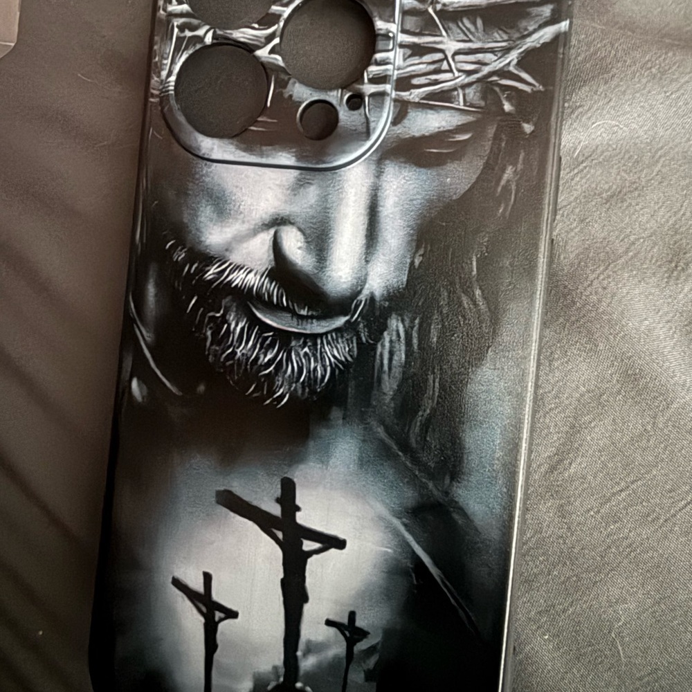 Black and Gray Jesus Phone Case